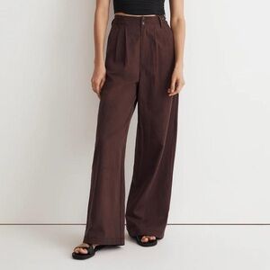 Madewell The Harlow Wide-Leg Pant in Chocolate Raisin